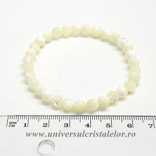 Bratara sidef rotund - 6 mm