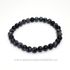 Bratara obsidian fulg de nea rotund - 6 mm
