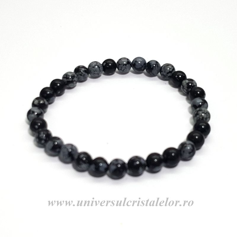 Bratara obsidian fulg de nea