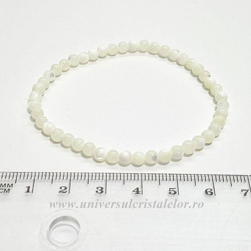Bratara sidef rotund - 4 mm