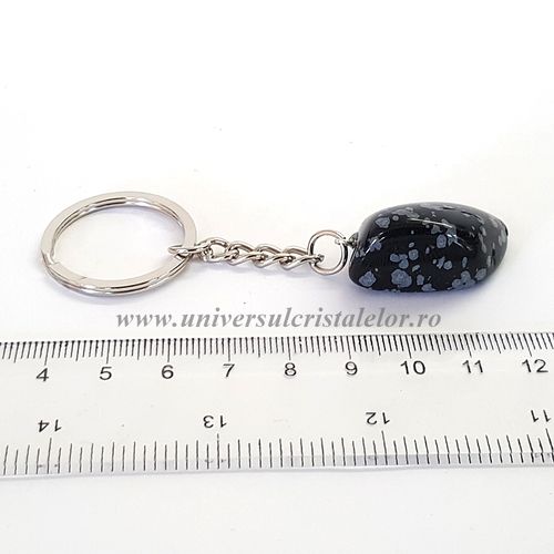 Breloc obsidian fulg de nea 