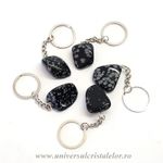 Breloc obsidian fulg de nea