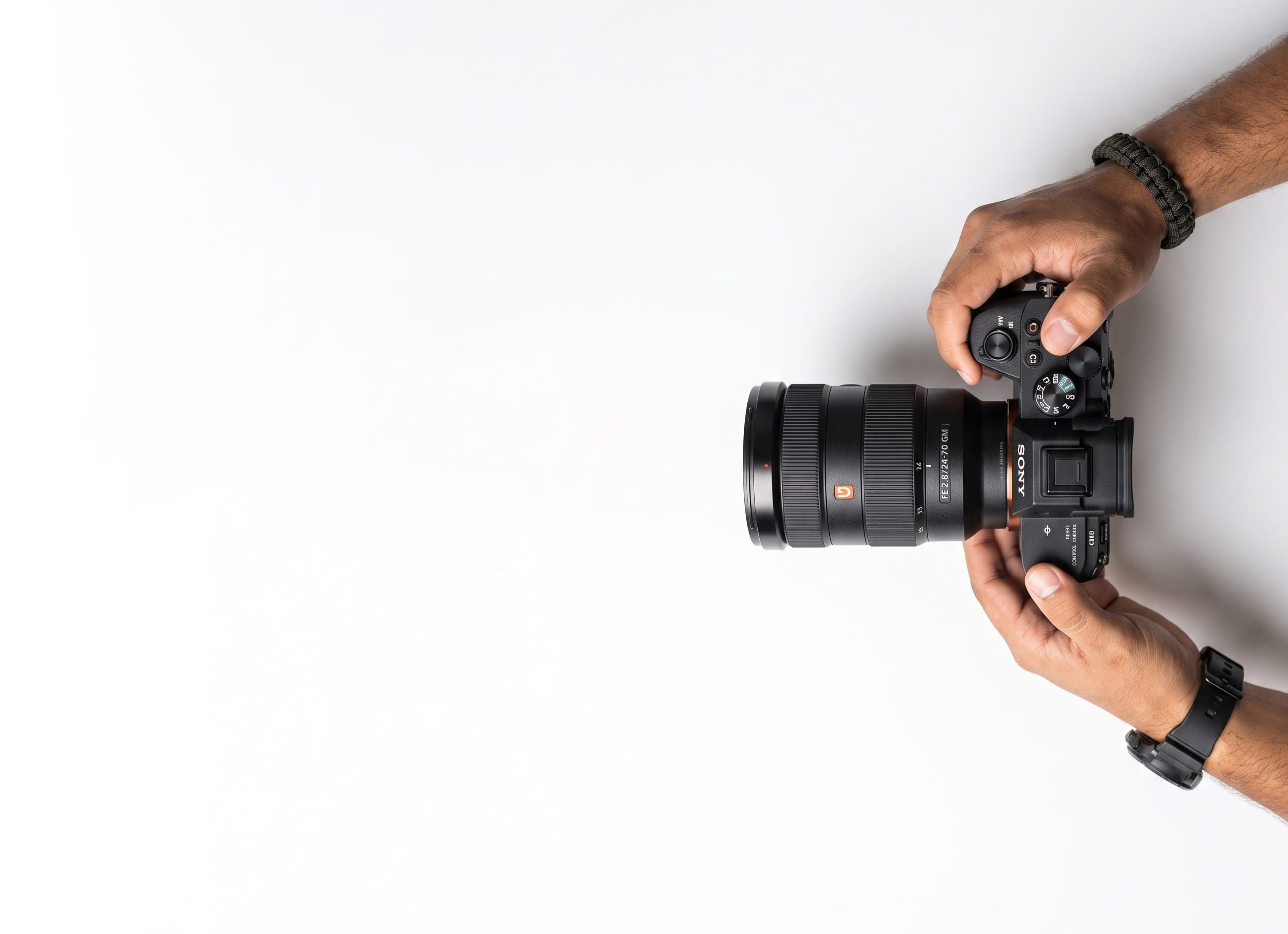 Photographer holding a camera