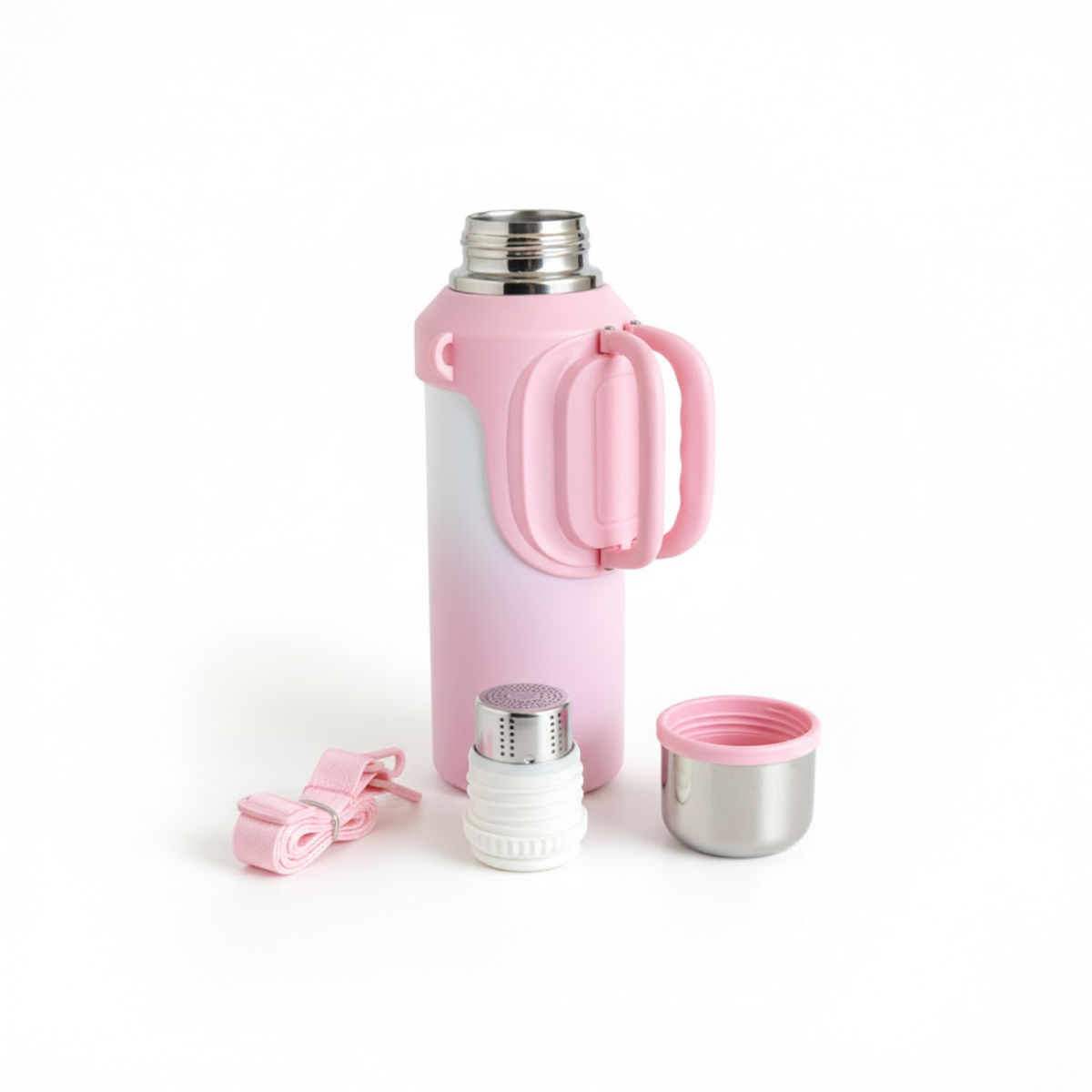 Garrafa Térmica Rosa 1500ml com Infusor e Alça - Imagem 2