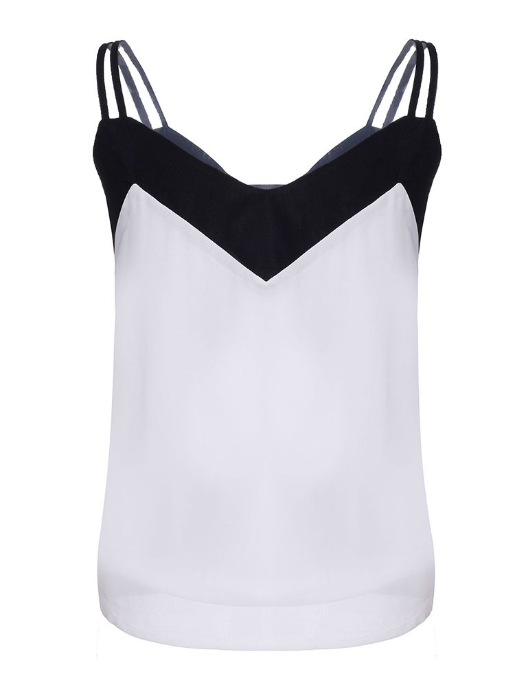 Women Sexy Strap V Neck Backless Chiffon Vest Tank Top