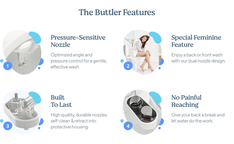 The Buttler Features: Pressure-Sensitive Nozzle, Special Feminine Feature, Built to Last