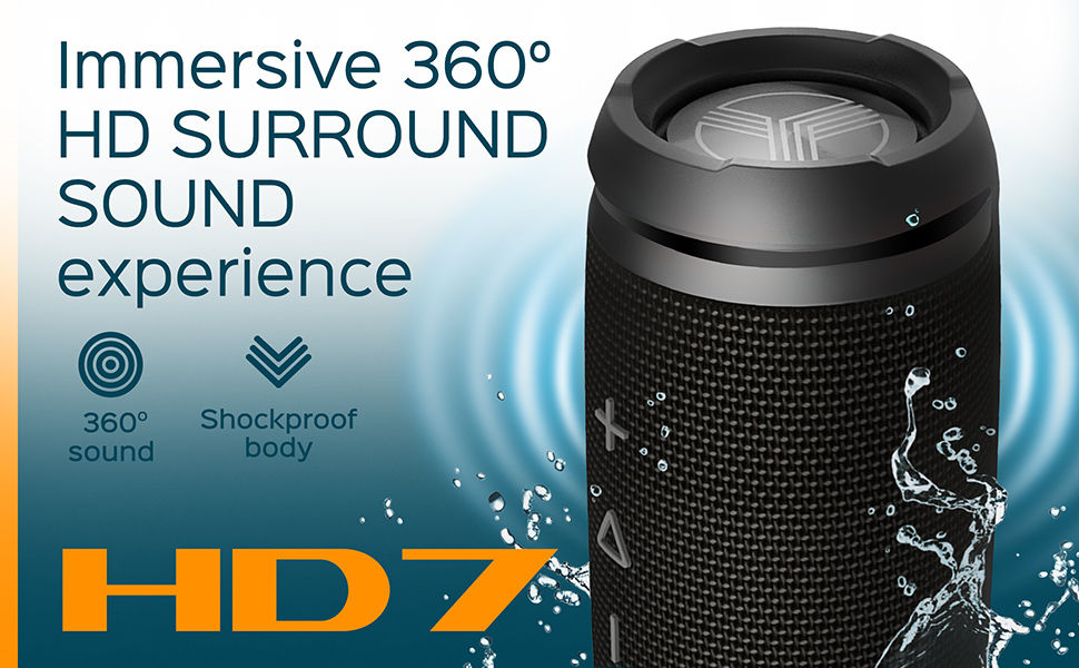 TREBLAB HD7 wireless speaker transmits 12W of extraordinary 360 degrees HD Sound with loud bass