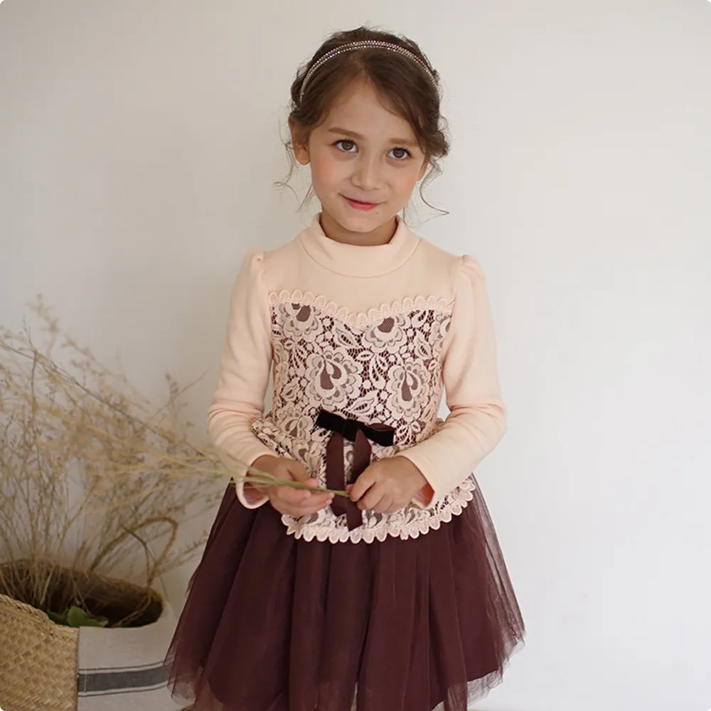 Winter new girls dress wholesale lace girls do not throw down child skirt MZQ3717#