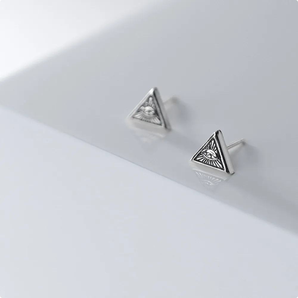 Angel's Eye Triangle Earrings Retro Personality Small Earrings