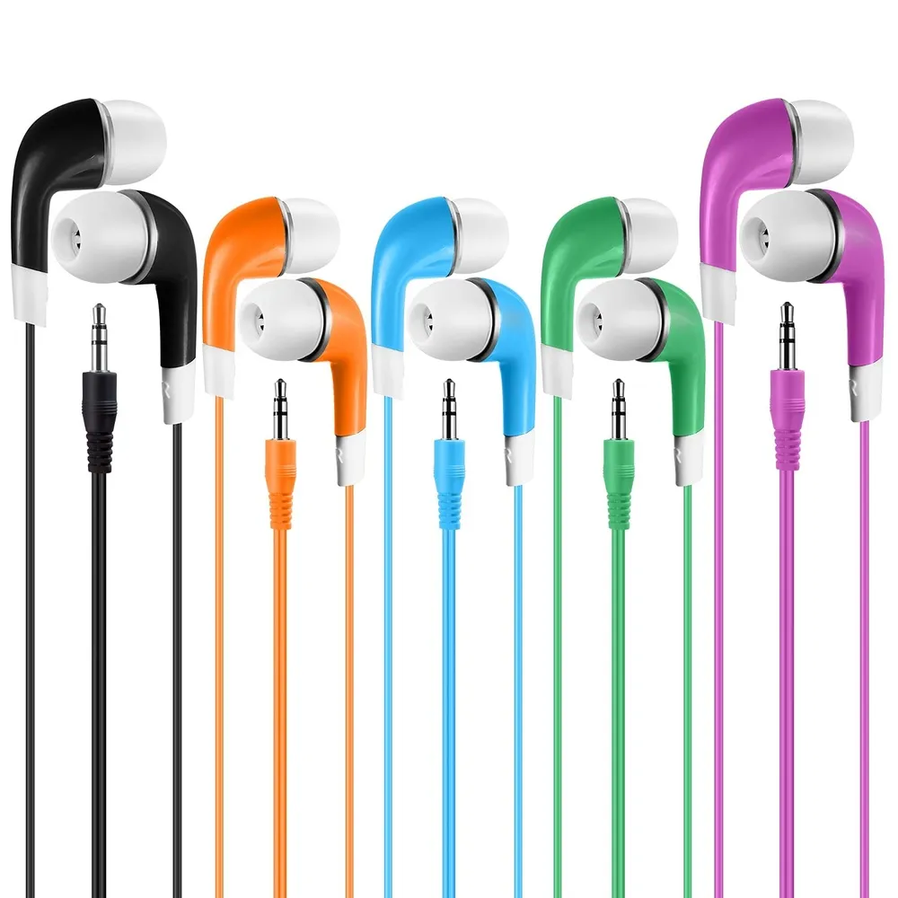 Earbuds Bulk for Kids Students School Classroom 30 Pack, SP Soundpretty Wholesale Disposable Earphones Headphones for Computers Chromebook iPad PC Android Phone, Fits All 3.5mm Interface