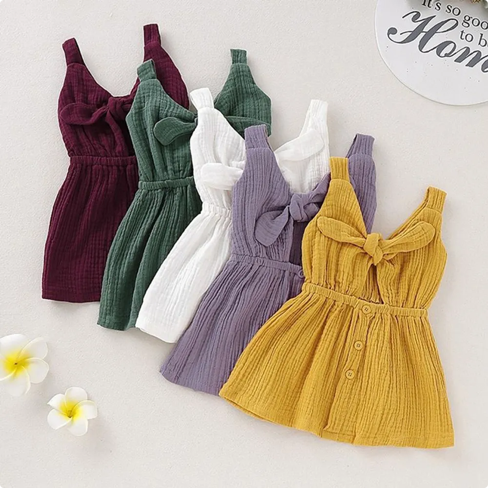 BAby Kids Girls Fashion Tutu Party Dress Mini Princess Skirt 2020 New 2-8 Years Old Kids Girls Fashion Dress Solid Color Cute Sleeveless Dress Spaghetti Strap Dress Summer B