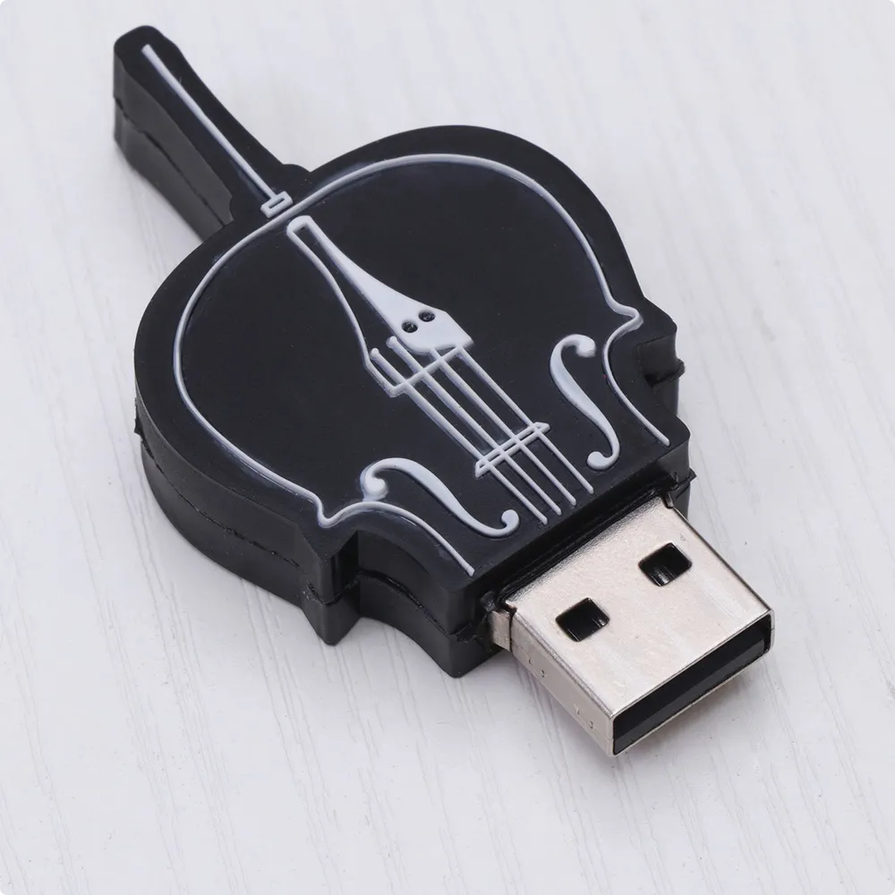 Musical Instrument USB Flash Drive Creative Cello Shape Memory Stick PVC Data Storage Device Gift (16GB)