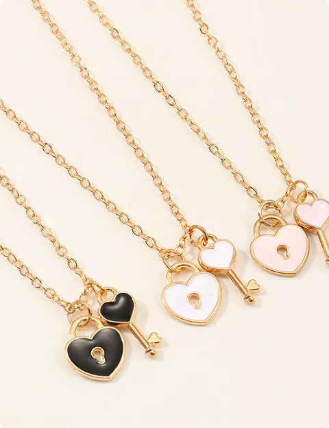 Key Dripping Oil Necklace Female Children's Clavicle Chain Necklace