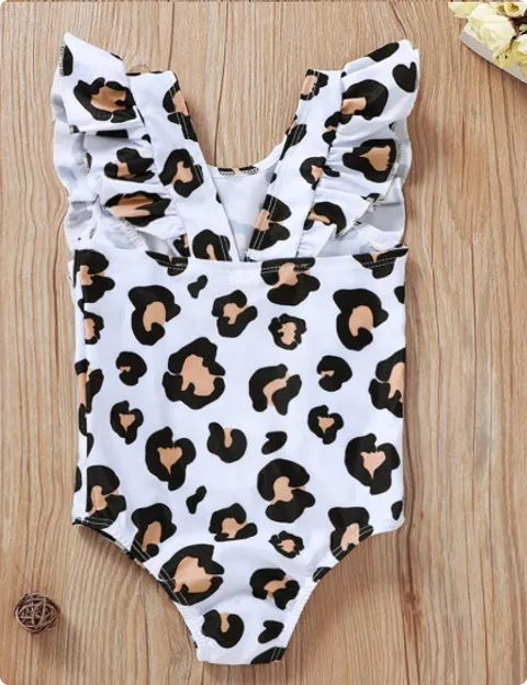 Girls' Lace Print One-piece Swimsuit