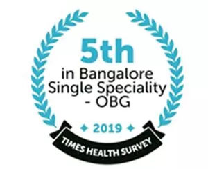 Award of 5th in Bangalore's Single Speciality OBG - Ovum Hospitals