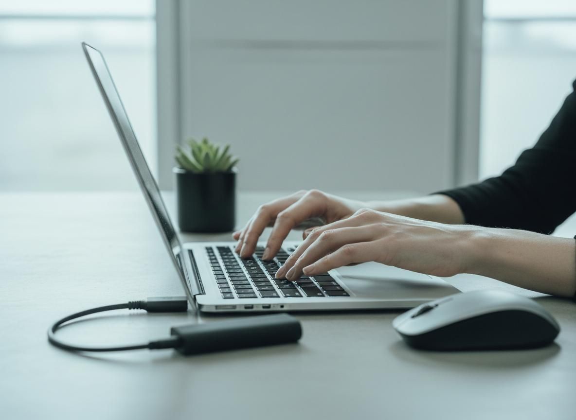 Developer building n8n workflow automation on laptop