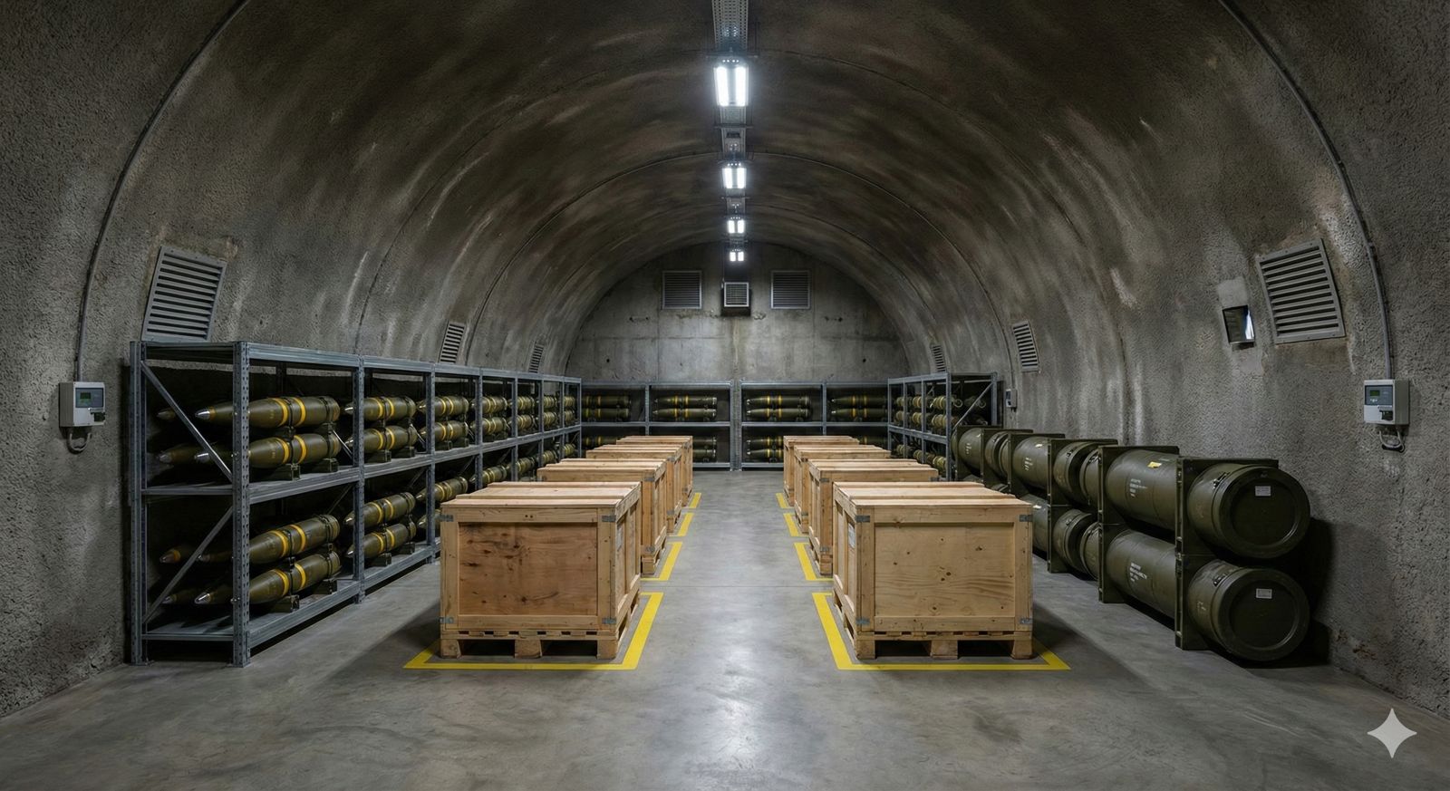 Underground Ammunition Bunker - Secure ordnance storage environment
