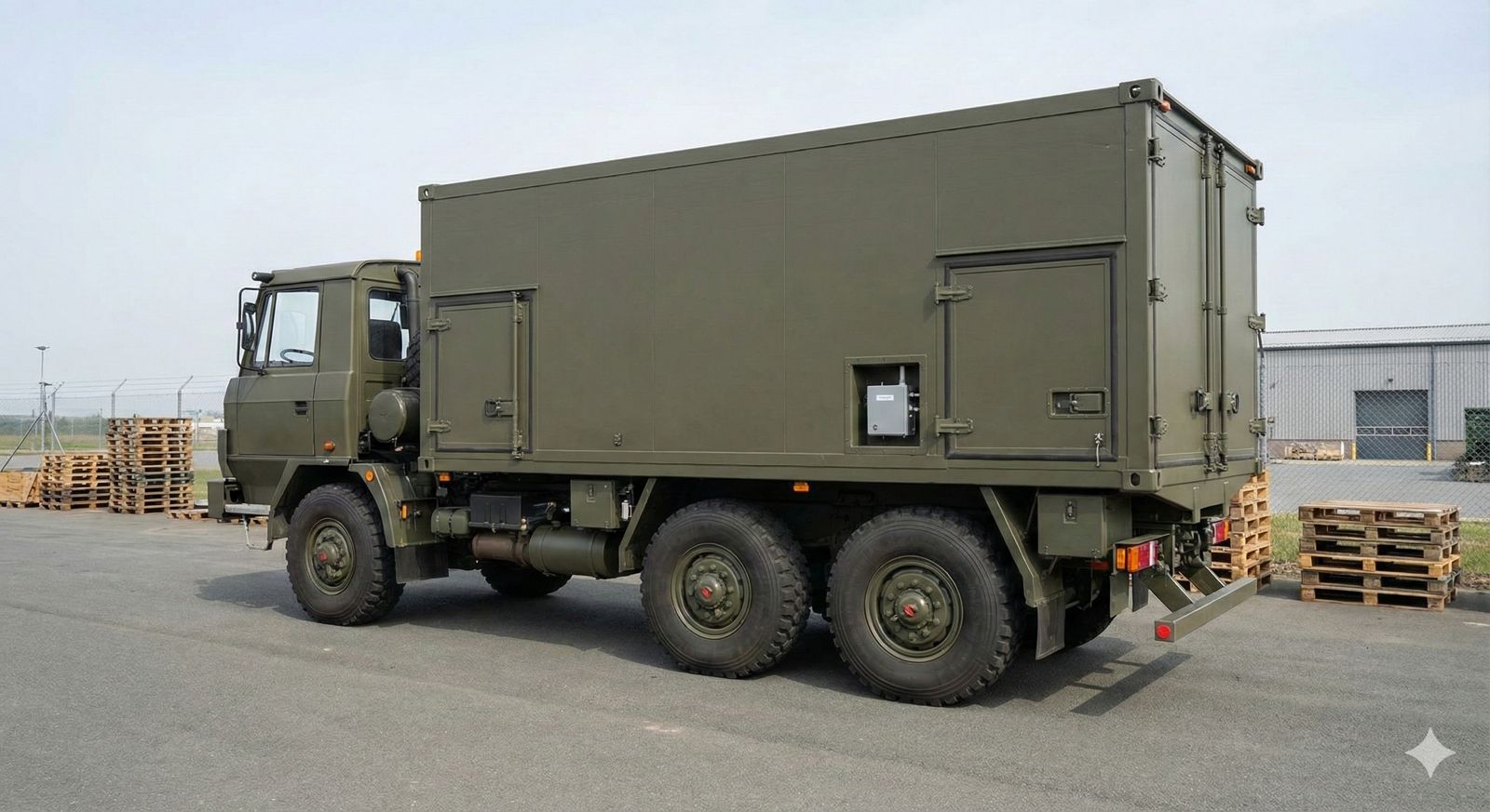 Military container transport vehicle