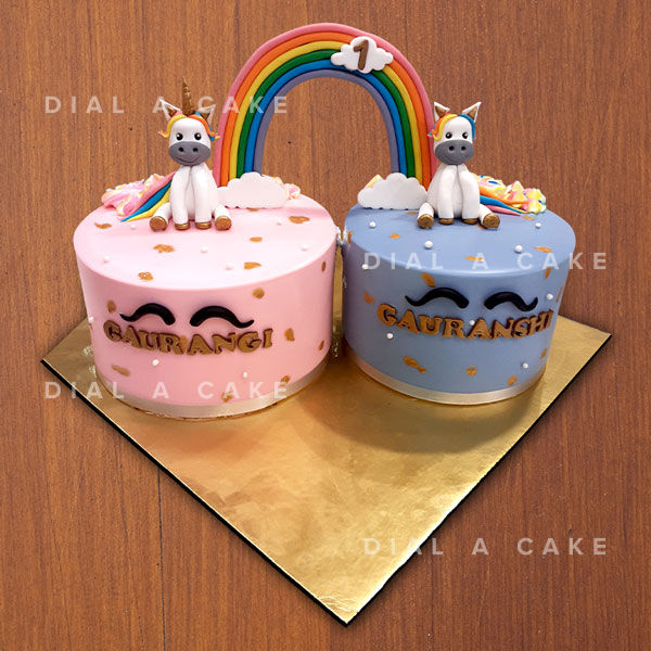 Order Twins Birthday Cake Online- FlavoursGuru