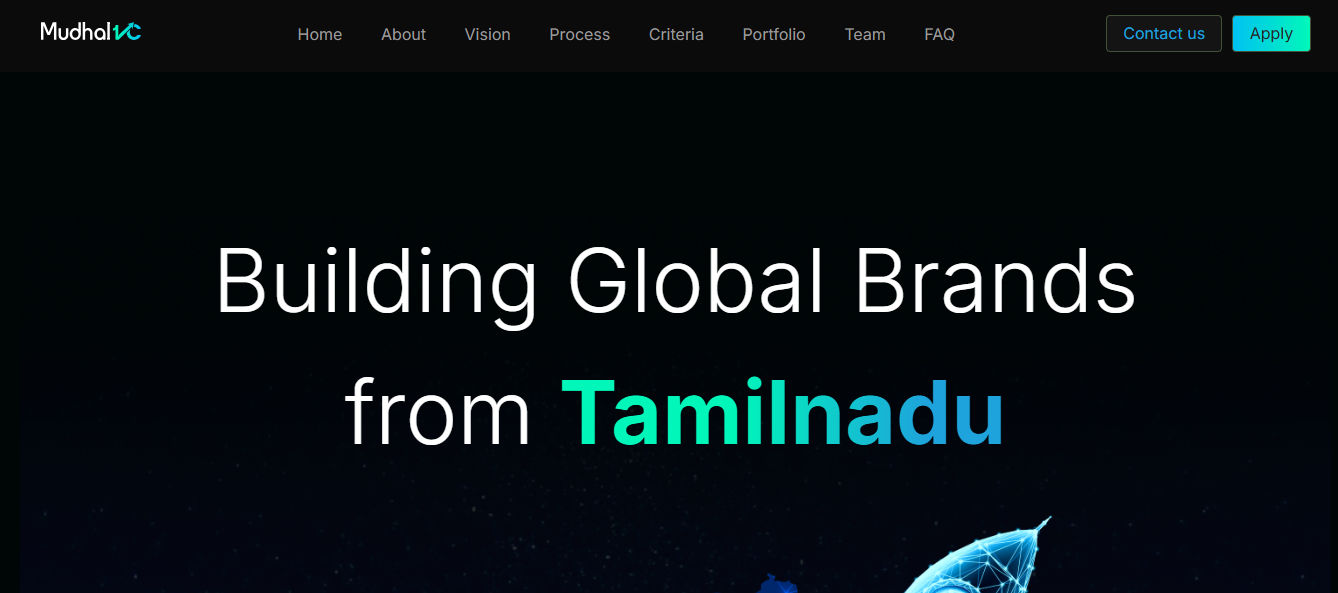 Mudhal VC Website Landing Page