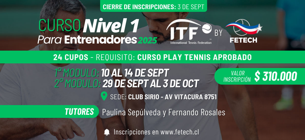 Segundo Curso Nivel 1 para Entrenadores 2025: postulaciones ya disponibles