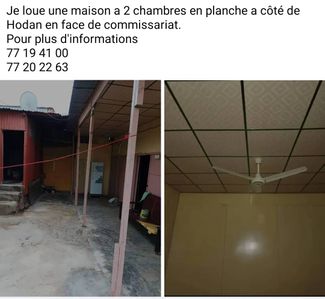 Maison avec 2 chambres à louer à Hodan, en face du commissariat