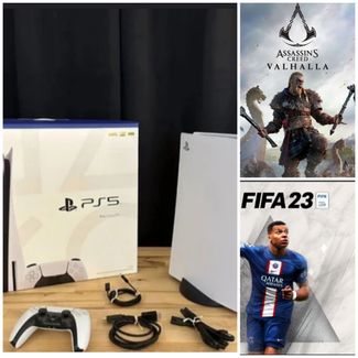 PS5 complet avec 2 manettes, FIFA 23 et Assassin's Creed Valhalla