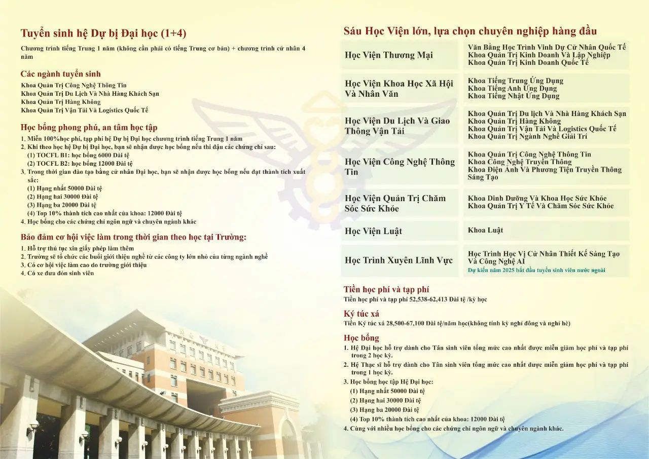 Chi phí du học đài loan hệ 1 4 4 Chi phí du học đài loan hệ 1 4