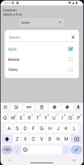 Dropdown Screenshot