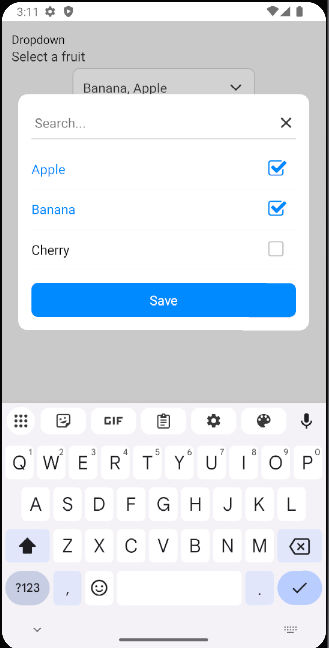 Dropdown Screenshot