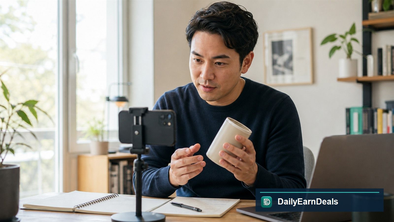 Participant recording a thoughtful product-feedback application on a phone