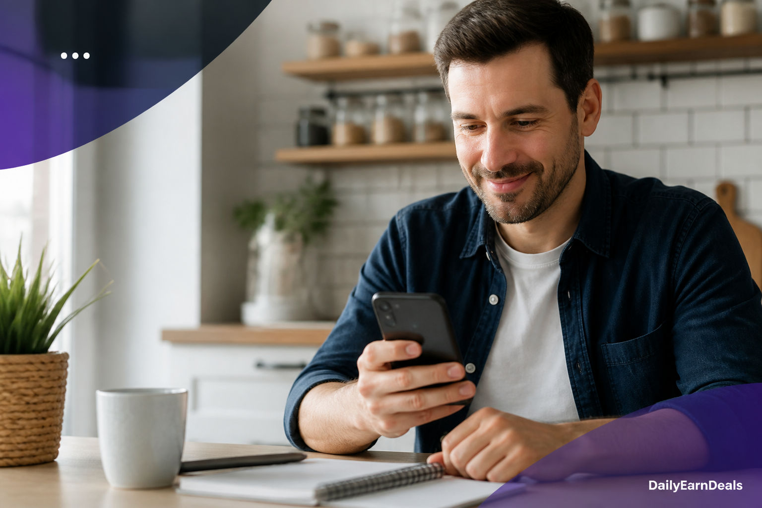 Person completing a short survey on a smartphone at home