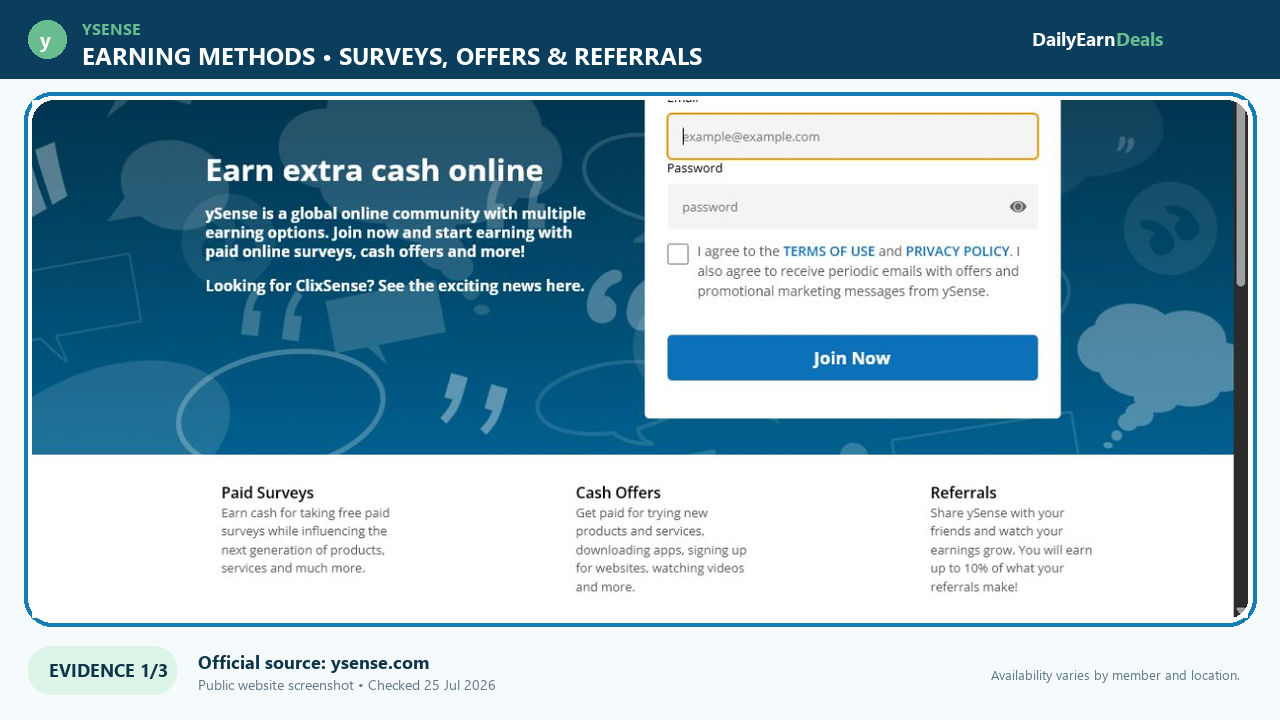 ysense-evidence-earning-methods