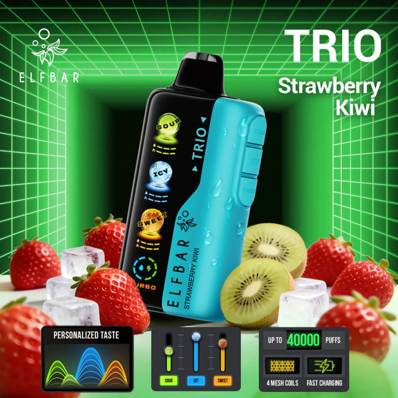 Elf Bar Trio Sour 40000 Puffs - Strawberry Kiwi