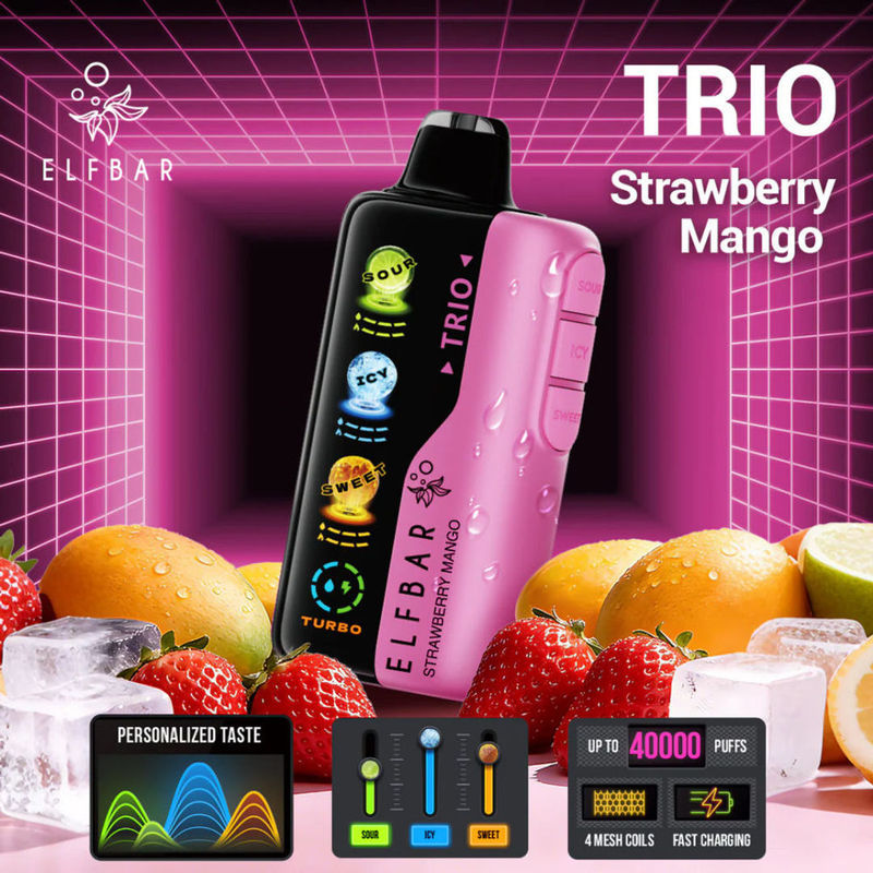 Elf Bar Trio Sour 40000 Puffs - Strawberry Mango
