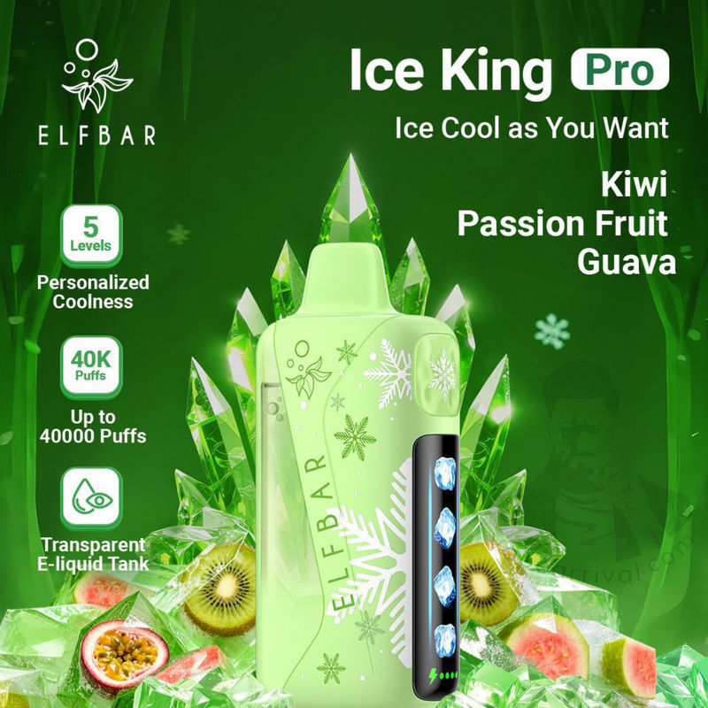 Kiwi Passion Fruit Guava Elf Bar Ice King Pro 40000 Puffs