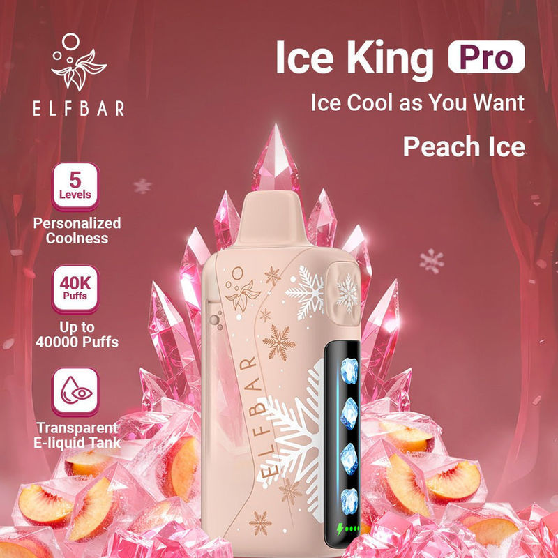 Peach Ice Elf Bar Ice King Pro 40000 Puffs