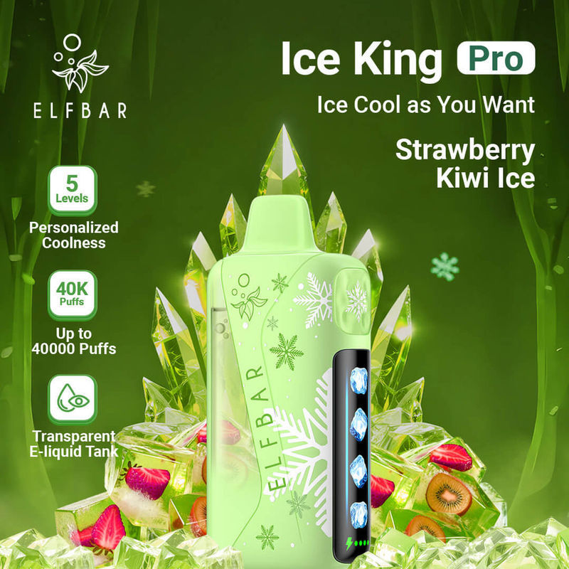 Strawberry Kiwi Ice Elf Bar Ice King Pro 40000 Puffs