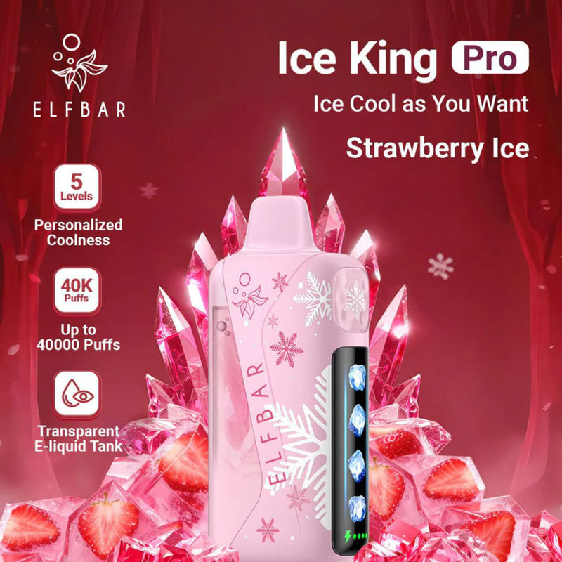 Strawberry Ice Elf Bar Ice King Pro 40000 Puffs