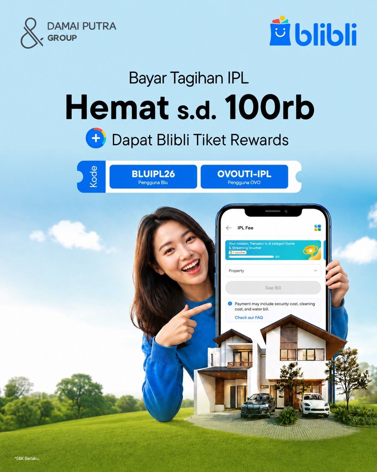 Bayar Tagihan IPL Lebih Hemat hingga Rp100.000 dengan Promo Blibli x Damai Putra Group - Damai Putra Group
