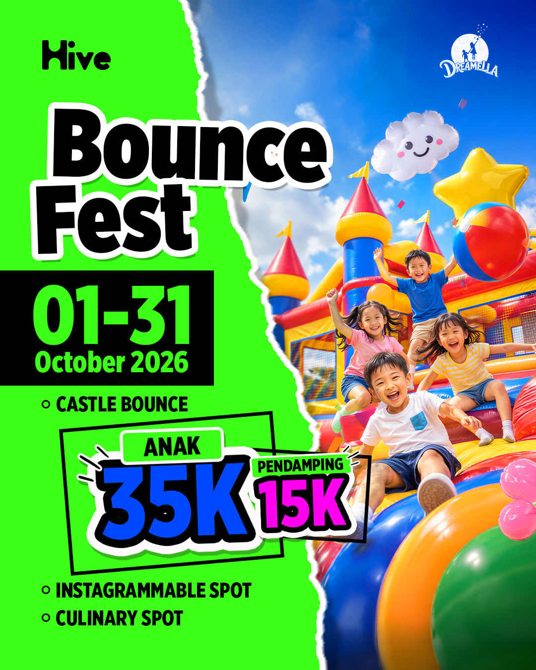 Bounce Fest Hive Kota Harapan Indah: Playground Baru untuk Si Kecil, 1 sampai 31 Oktober 2026 - Damai Putra Group