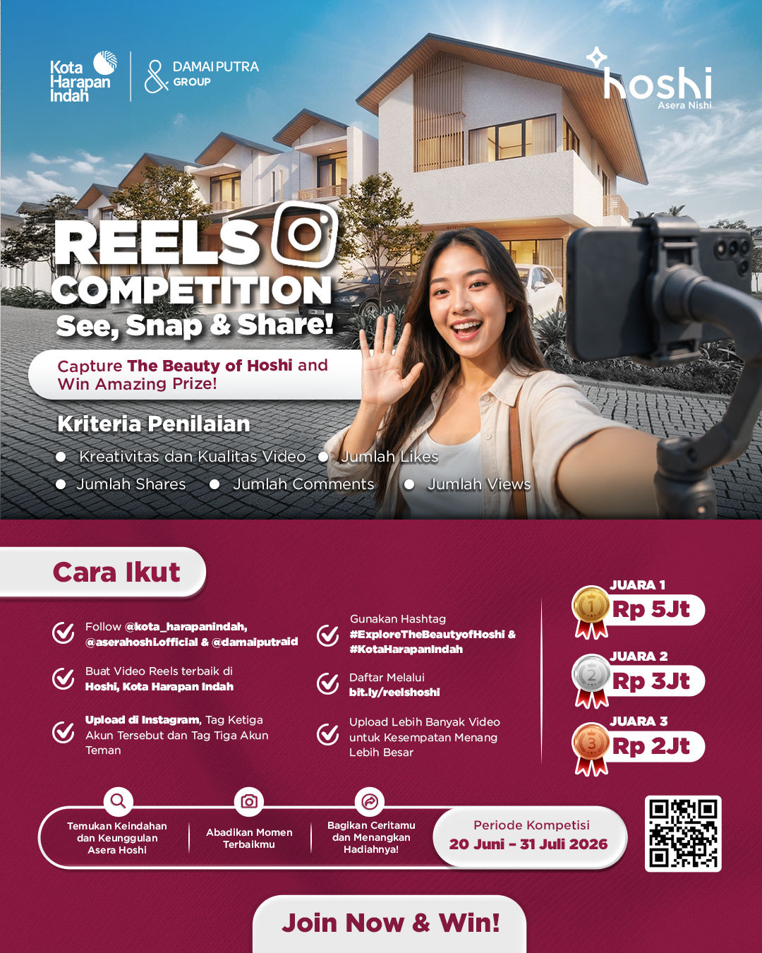 Ikuti Reels Competition Hoshi dan Menangkan Total Hadiah Rp10 Juta - Damai Putra Group