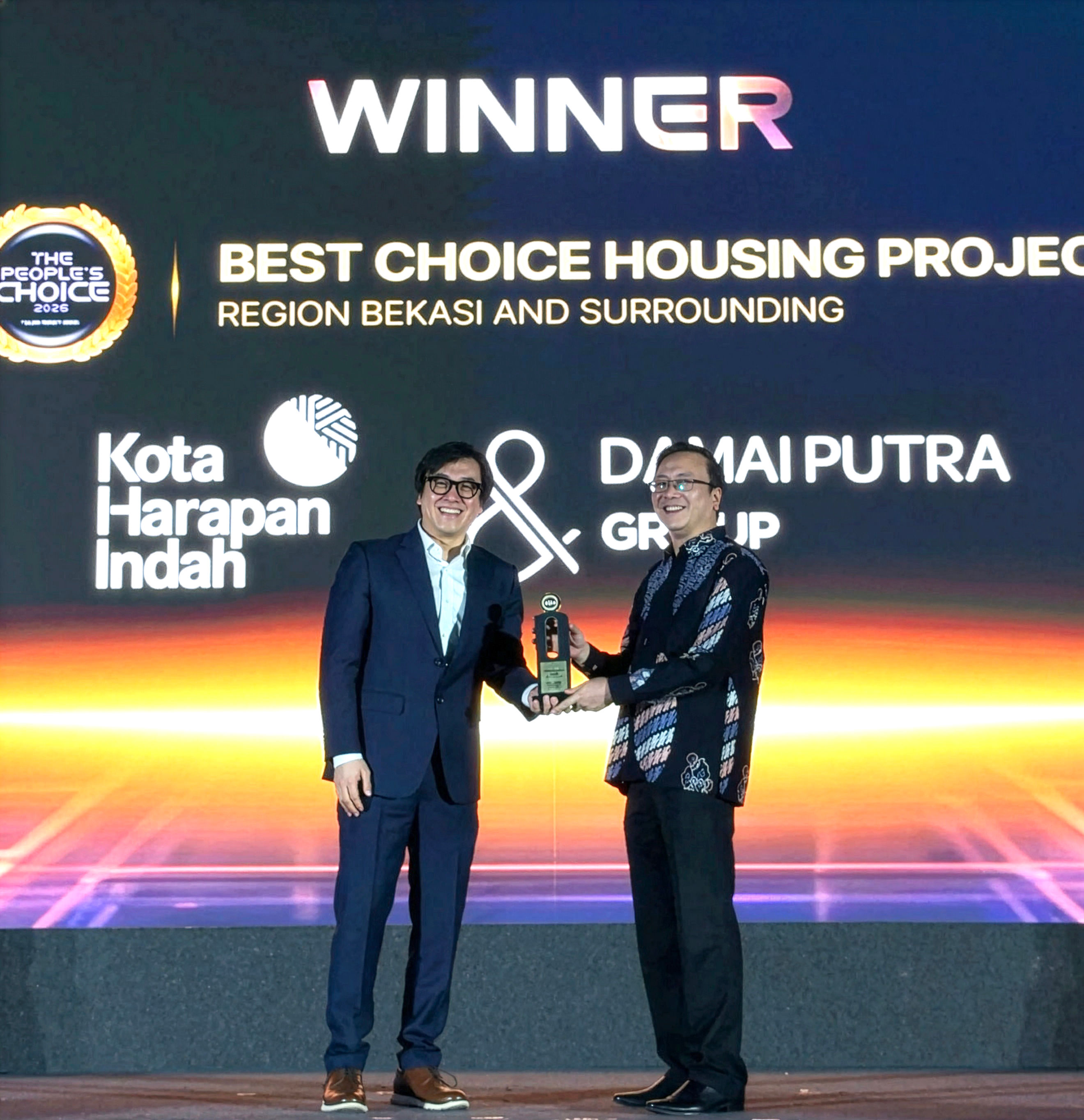 Kota Harapan Indah Raih People Choice's 2026 Terbaik Bekasi - Damai Putra Group