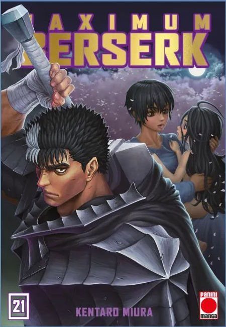 BERSERK (MAXIMUM)  21 - SOBRECUBIERTA CON LOGO DORADO + FIGURA ACRÍLICA DE GUTS Y GRIFFITH