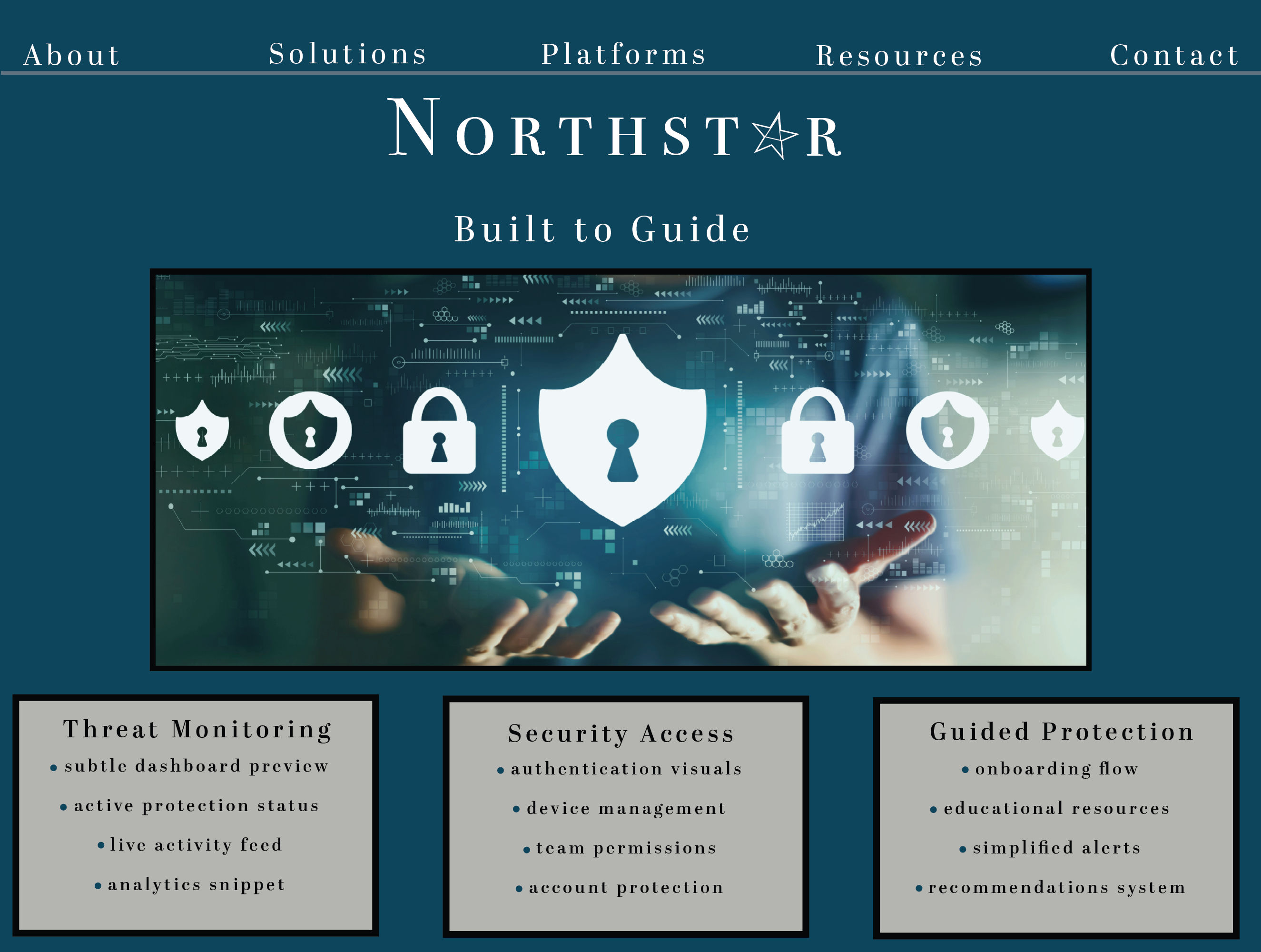 Northstar website homepage mockup