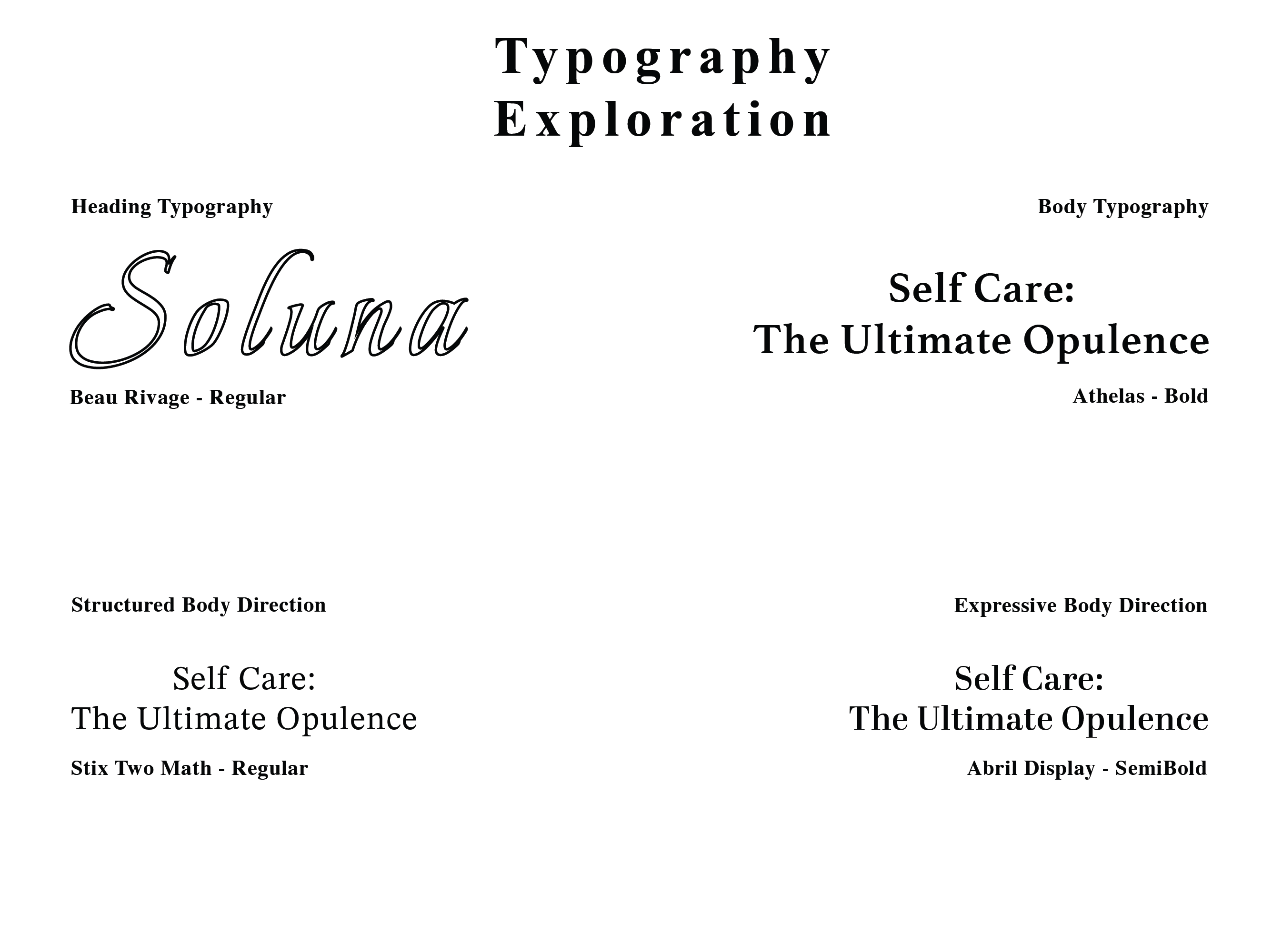Soluna typography exploration