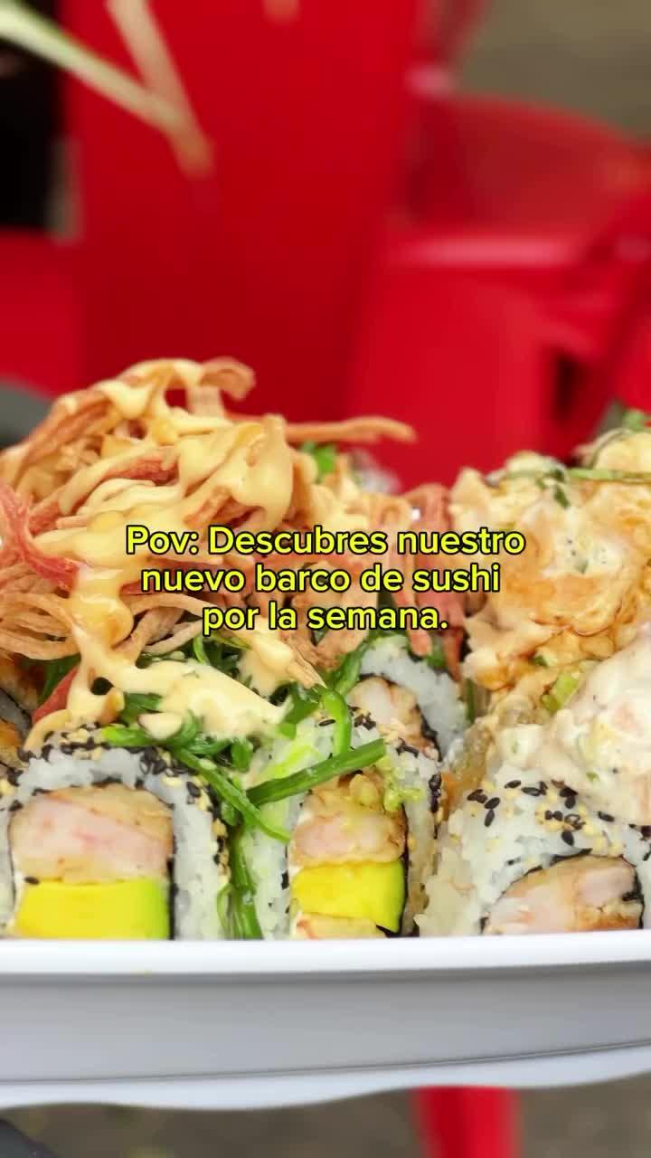 Último fin de semana para probar nuestro BARCO EL KRAKEN🌟

🍣 Saki Saki Roll — Relleno fresco envuelto en mamenori,dinamita, kani tempura, aguacate, cebollín, topping de salmón ahumado, salsa de parchita, anguila y almendras.

🍣 Súper Crab Roll — Topping de pescado crispy, queso crema, cebollín, y aguacate con topping de plátano, cangrejo dinamita, camarones crocantes en panko, salsa spicy y anguila.

🍣 Bikini Roll — Relleno de camarones escalfados, salsa spicy, aguacate y cilantro con topping de pasta dinamita, masago y anguila.

PÍDELO ahora‼️