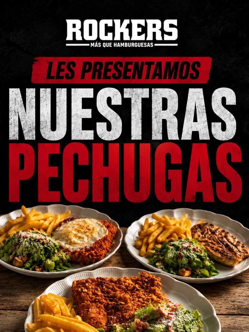Les presentamos nuestras Pechugas Rockers, una nueva forma de disfrutar el sabor que tanto te gusta.

✨ Elige tu favorita:
🔥 Al Grill
🔥 Crispy
🔥 Napolitana
🔥 A la Parmesana

$6.5 (Tasa BCV)

Todas vienen acompañadas de papas a la francesa 🍟 y nuestra deliciosa Ensalada César 🥗.

⏰ Disponibles desde el mediodía y durante todo el día.

📍 Disfrútalas en La Casita Rockera, pídelas para Delivery o pasa por tu Pick Up.

¿Ya sabes cuál vas a probar primero? 🤘

#Rockers #MasQueHamburguesas #PechugasRockers #Maracay #DeliveryMaracay ComidaMaracay FoodLovers EnsaladaCesar PechugaParmesana PechugaNapolitana PechugaCrispy PechugaAlGrill LaCasitaRockera NuevoMenu RockersFood  degustyapp