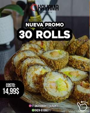 🚨Nueva Promo 30 rolls por 14,99$🚨
Con esta nueva opción puedes disfrutar tu sushi favorito y pedirlo como desees 😋 Tus rolls pueden ser fríos, tempurizados o mixtos 🥢
Elegir como Proteína: Pescado blanco 🐟 Pollo 🍗 cangrejo 🦀 o camarón 🍤 acompañado de queso crema, aguacate 🥑 cenollín, y las deliciosas salsas Fuji y Anguila.
La opción ideal para compartir con tu mejor amiga/o, ó co el amor de tu vida 🤭
Etiqueta en comentarios con quien la vendrías a probar 😋
Recuerda que tenemos delivery disponible 🛵 a toda la ciudad 🌆
¡Tú nos inspiras a más! 🔥
📍Urb. El Centro - Maracay
🏍️0424-8106071
