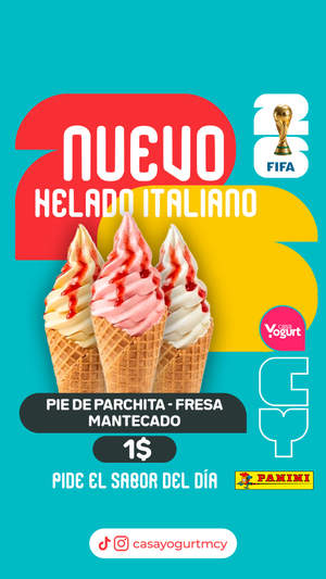 Solo1$ y comparte una rica barquilla de helado italiano!